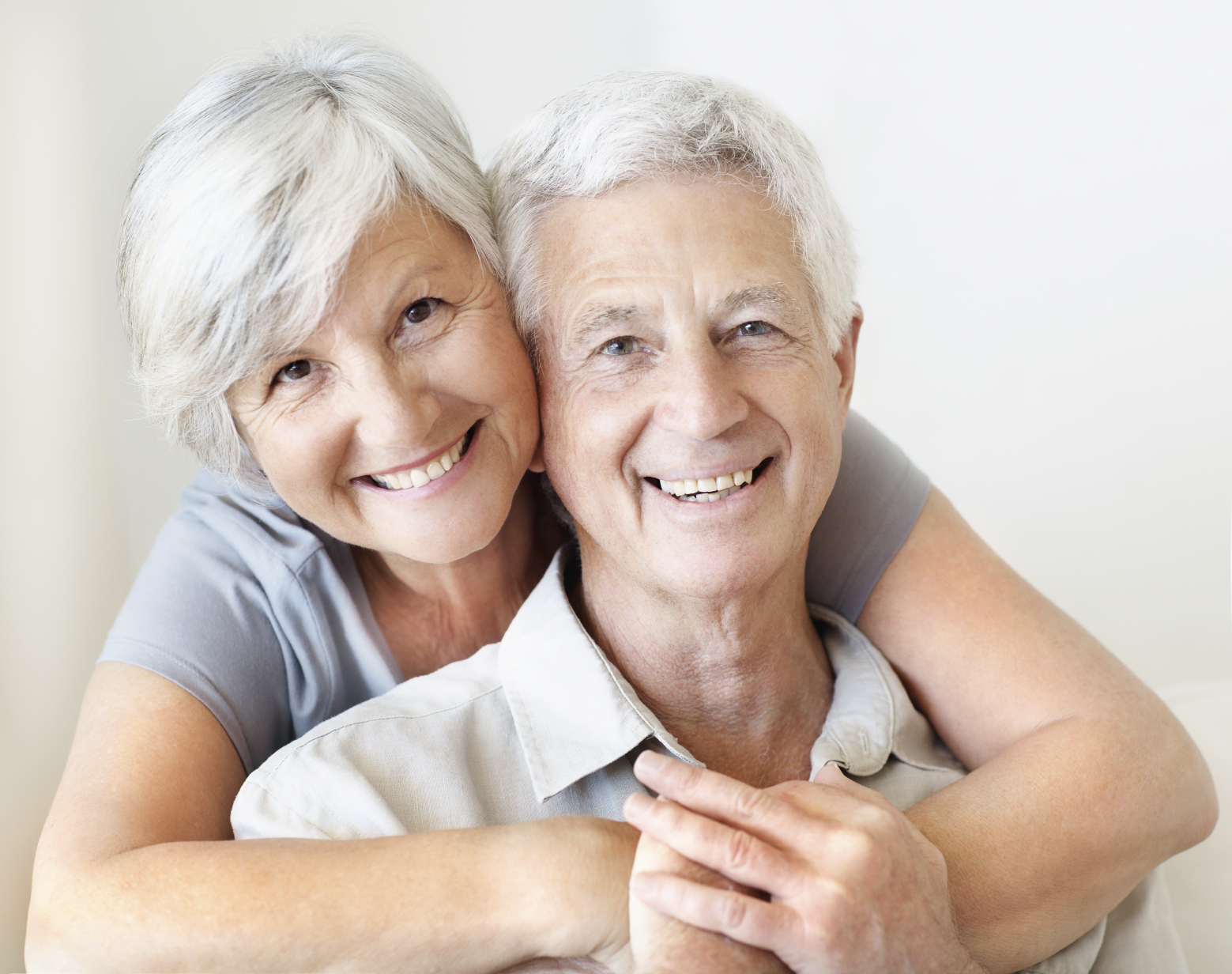 Older couple happy with dentures