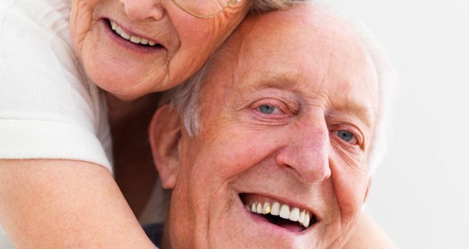 Older couple with dentures