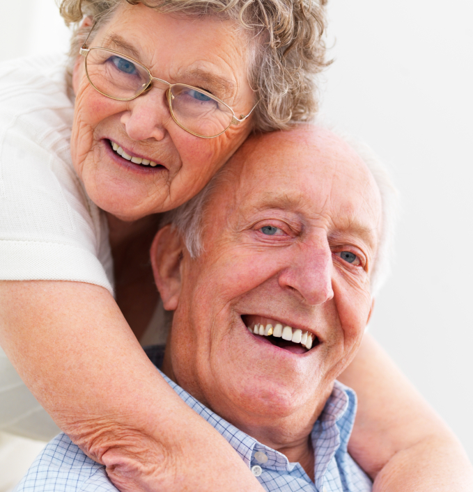 Older couple with dentures