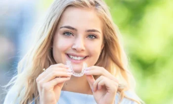 girl ready to wear her aligners invisalign rockville md