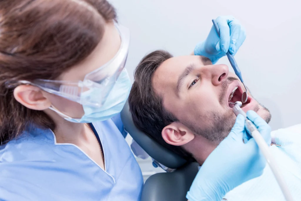 Man undergoing dental crowns rockville md
