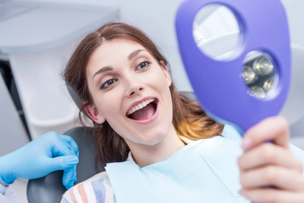 Woman happy with her veneers rockville md