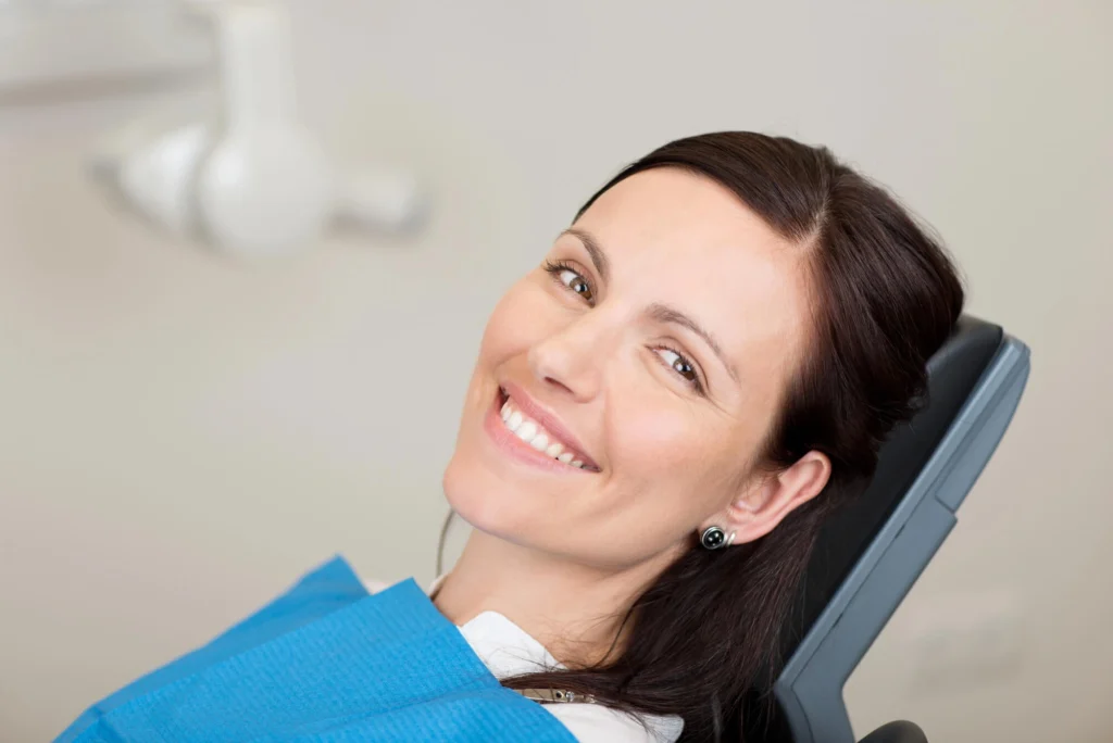 woman smiling after rockville smile design